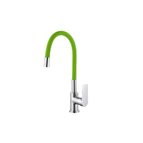 MEZCLADORA PARA COCINA DE MESADA - PICO FLEXIBLE VERDE