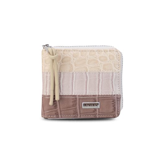 BILLETERA CANDELA CROCO - PIEL CUARZO MAUVE