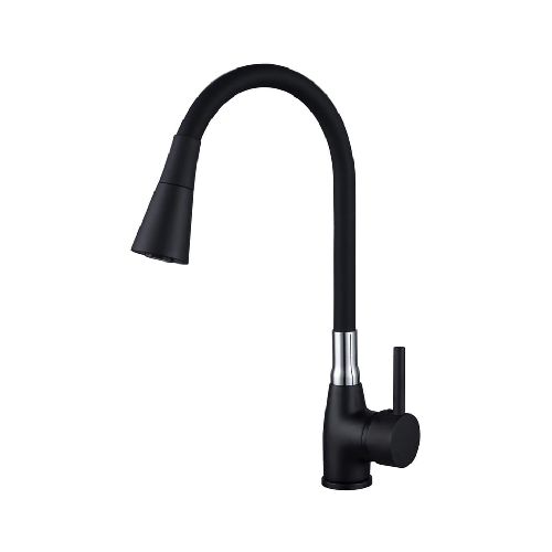 Grifería monocomando de cocina de mesada vertical flexible negro Iris Sensi D' Acqua