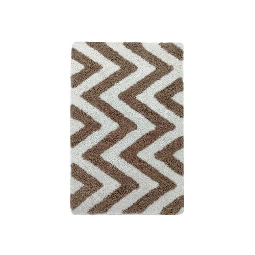 Alfombra de baño Deco 40 x 60 cm beige y blanco Just Home Collection