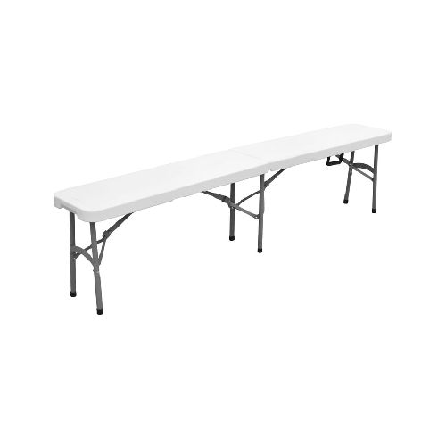 Banco plegable de plástico y caño tipo maleta 1.8 m blanco Just Home Collection