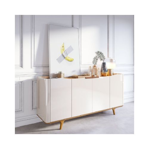 Aparador Cádiz Classic de MDF off white y natural 79.5 x 41 x 160 cm SM