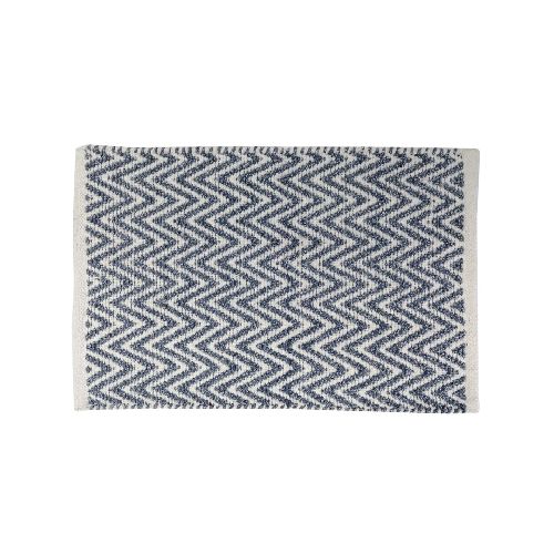 Alfombra de baño Ziggy 40 x 60 cm azul y blanco Just Home Collection