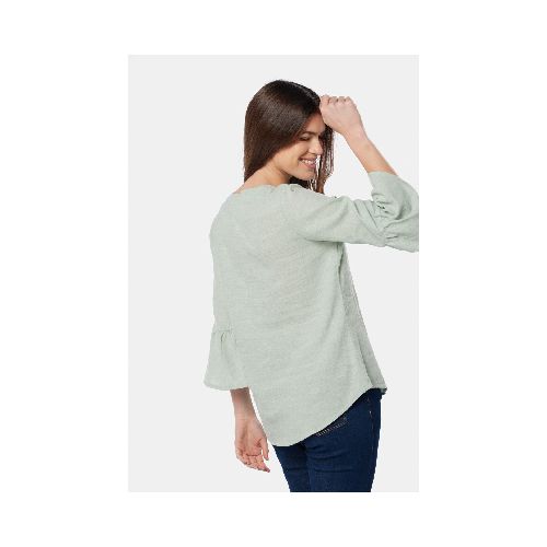 BLUSA DE LINO VOLADOS - Verde