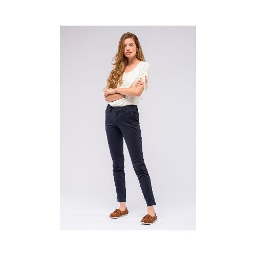 PANTALÓN DE GABARDINA SKINNY - Azul