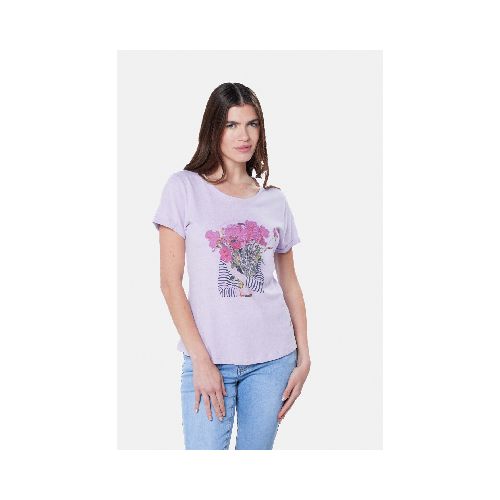 REMERA ESTAMPADA - Lila