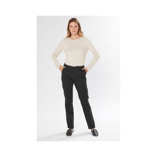 PANTALÓN CLÁSICO DE GABARDINA CON SPANDEX - Negro