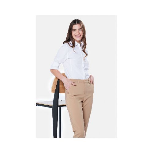 PANTALÓN CLÁSICO CON SPANDEX - Beige