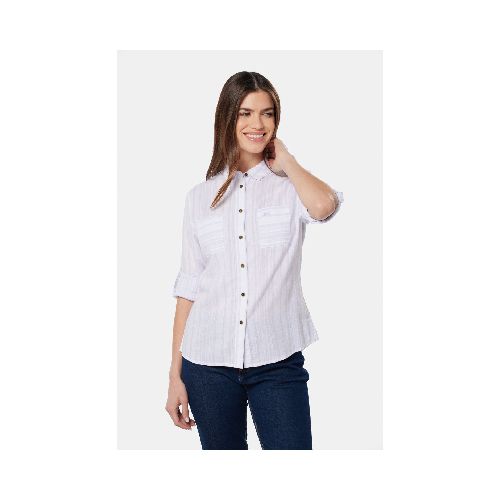 CAMISA DE LINO RAYADA - Lila