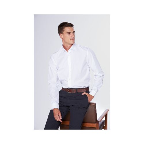 CAMISA CUELLO DE VESTIR LISA - Blanco