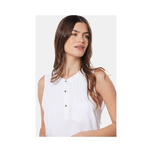 BLUSA MUSCULOSA CON BOTONES - Blanco