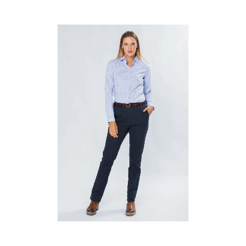 PANTALÓN DE GABARDINA CLÁSICO - Azul