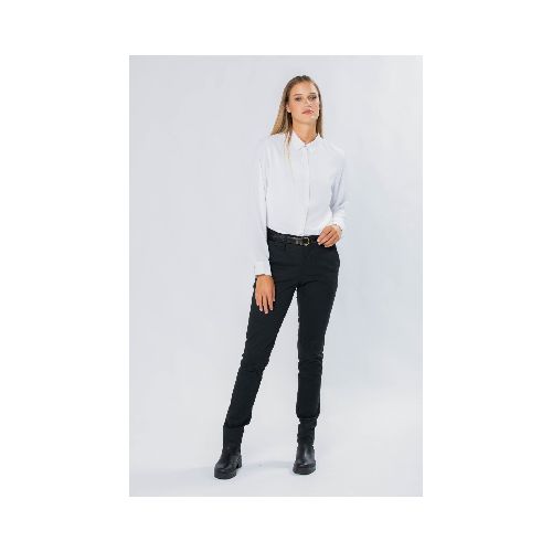 PANTALÓN DE GABARDINA SKINNY - NEGRO