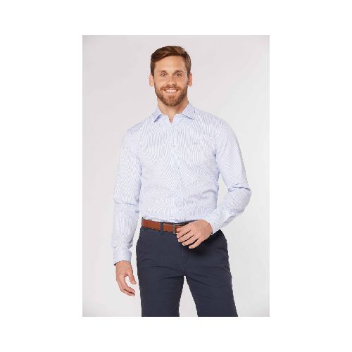 CAMISA DE VESTIR RAYADA - Azul