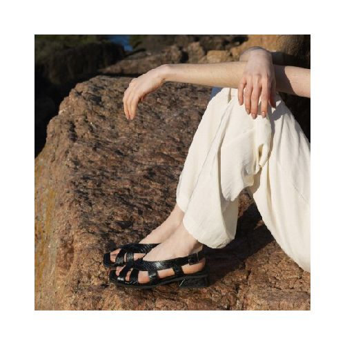 SANDALIAS VENET - CUERO ZARA - NEGRO