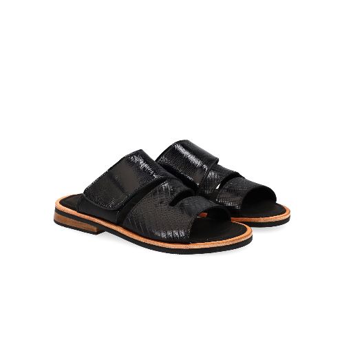 SANDALIAS VENET - CUERO ORLEANS - NEGRO