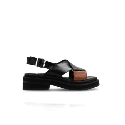 SANDALIAS VENET - CUERO VINHAS - NEGRO