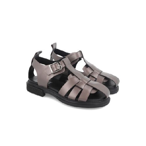 SANDALIAS VENET - CUERO NEREA - PLATEADO