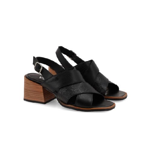 SANDALIAS CUERO VENET - PADRIO - NEGRO