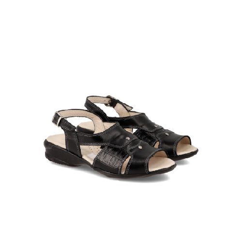 SANDALIAS VENET - CUERO SANTE - NEGRO