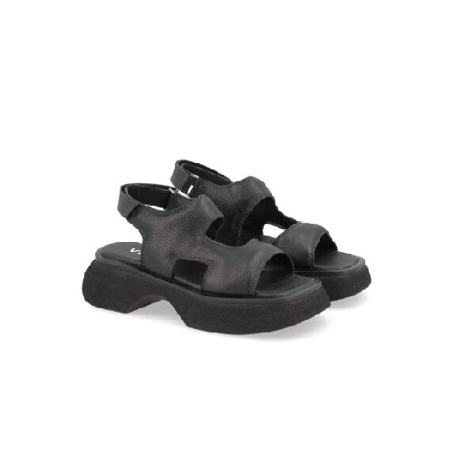 SANDALIAS VENET - CUERO AMARANTA - NEGRO