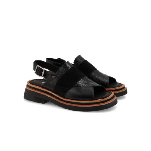 SANDALIAS VENET - CUERO PRONI - NEGRO