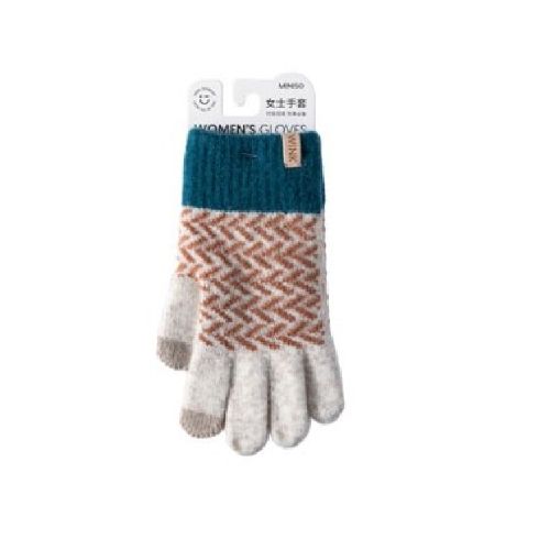 Guantes zig zag - beige