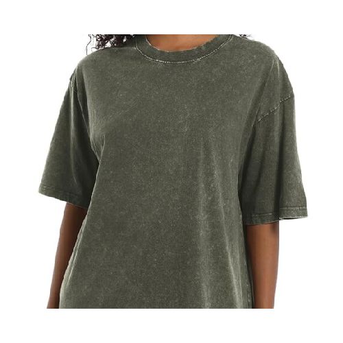 Camiseta oversize jaspeada - Verde militar