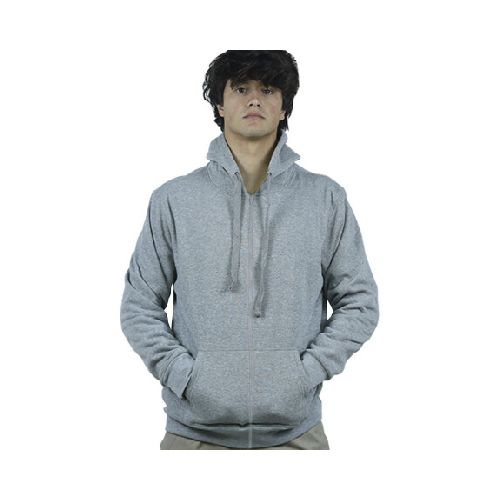 Campera Canguro Deportiva Adultos Felpa - Gris melange