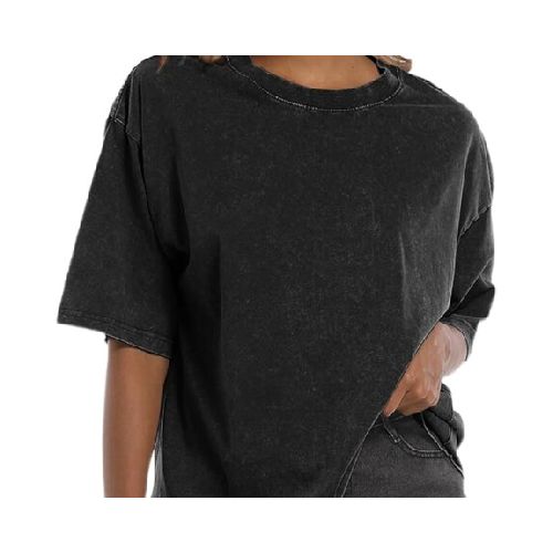 Camiseta oversize jaspeada - Negro