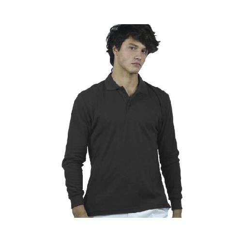 Remera Polo manga larga - Negro