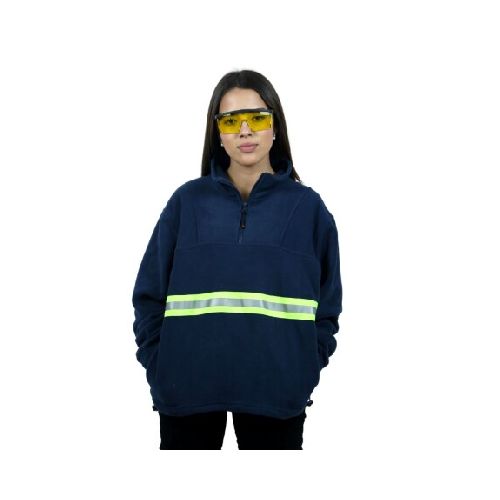 Campera polar con reflectivo Unisex - Azul