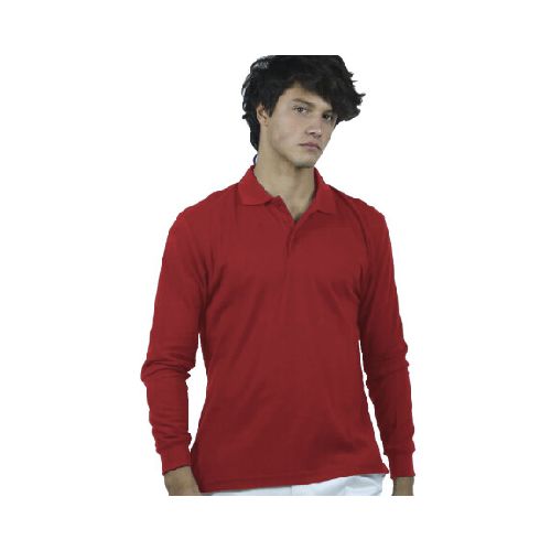 Remera Polo manga larga - Rojo