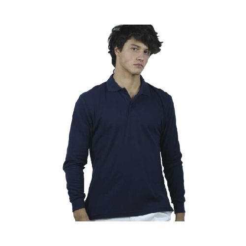 Remera Polo manga larga - Azul marino