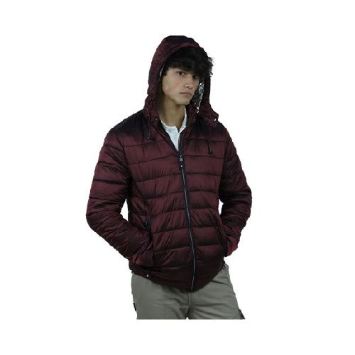 Campera Inflada Metalizada - bordó