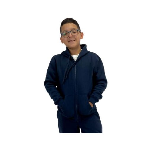 Campera Deportiva Niños en Felpa - Azul marino