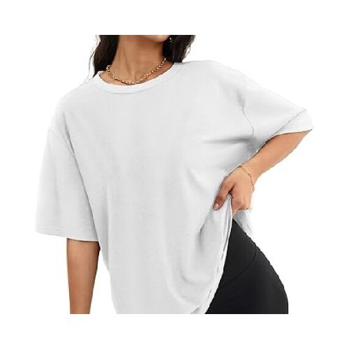 Camiseta oversize lisa - Blanco