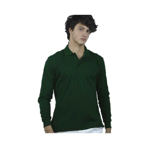 Remera Polo manga larga - Verde inglés