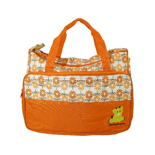 BOLSO MATERNAL COMBINADO FLORES