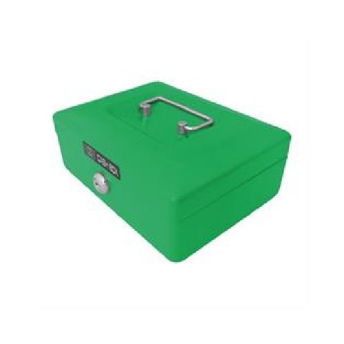 CAJA FUERTE METALICA CON LLAVE 20 X 15 VERDE