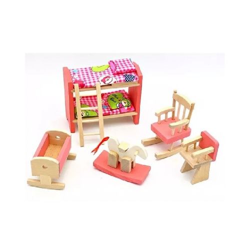 MUEBLES PARA MUÑECA DORMITORIO INFANTIL 10 P