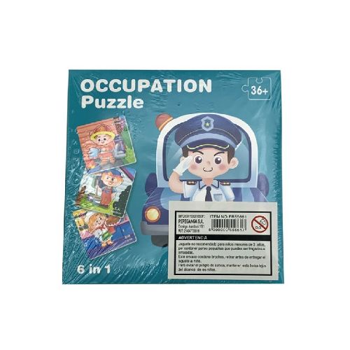 PUZZLE CARTON X 6 PROFESIONES