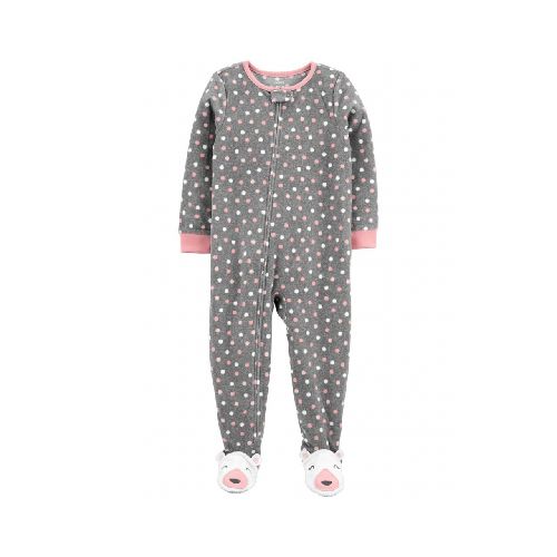 PIJAMA CON PIE LUNARES MICROPOLAR NIÑA CARTERS 2T