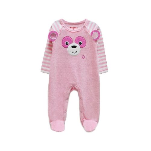 Pijama enterito Fisher Price plush rosa 3/6m