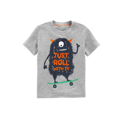 REMERA CARTERS MANGA CORTA MONSTER 12M