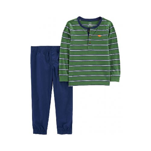 SET 2 PC PANTALON Y REMERA BOTONES ALGODON CARTERS 2T