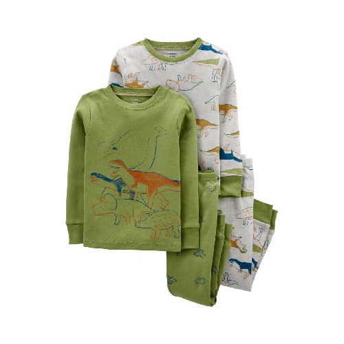 PIJAMA 4 PIEZAS DINOSAURIOS ALGODON BEBE CARTERS 12M