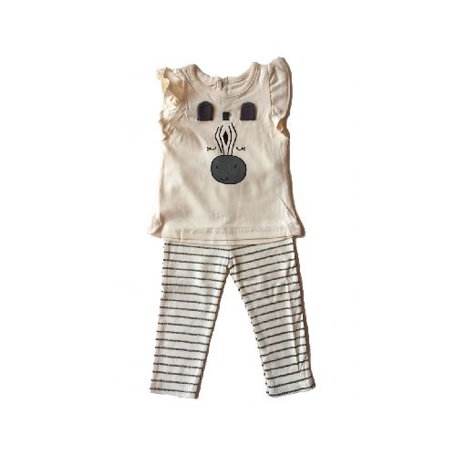 ASHER Y OLIVIA LEGGINGS A RAYAS Y REMERA 9-12M