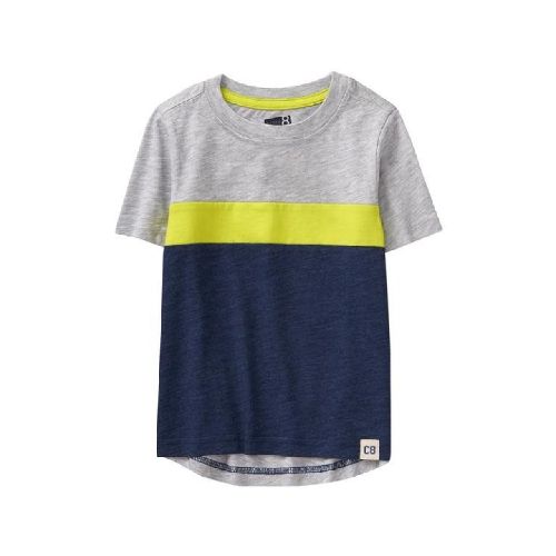 REMERA CRAZY8 GRIS AZUL Y AMARILLO