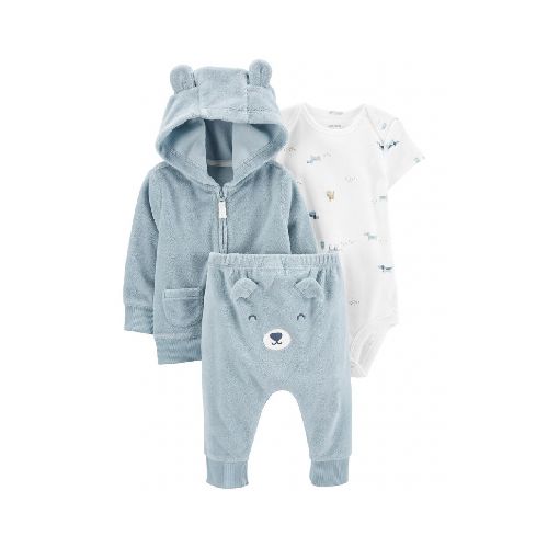 PANTALON + CAMPERA DE PLUSH + BODY MC CARTERS 3M